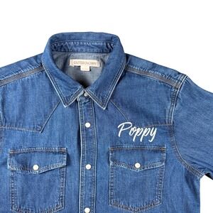 Outerknown Denim Snap Shirt Men's Small Blue Western Chambray "Poppy"